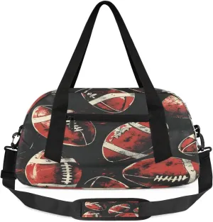 Sport Duffel Bag Football Prints Kids Gym Bag Weekender Overnight Bags for Boys Girls Teens Carry On Workout Travel Bag