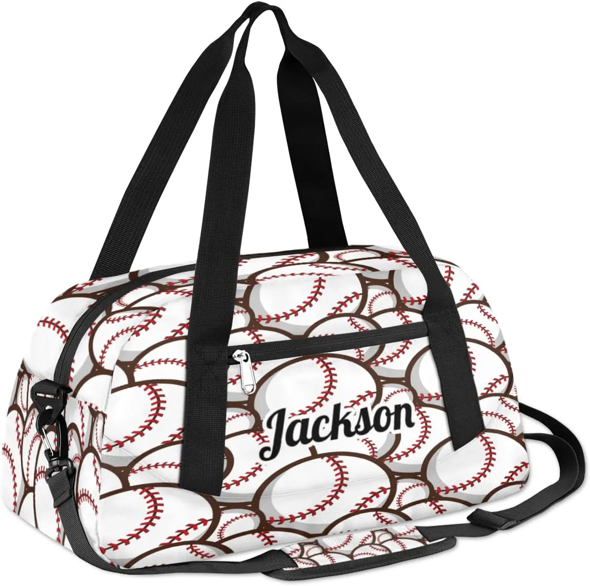 Sports Ball Baseball Custom Name Kids Duffel Bags Personalized Customized Sports Gym Bag Girls Dance Bag Tote Overnight Weekender Sleepover Carry On Travel Bag for Boys Girls