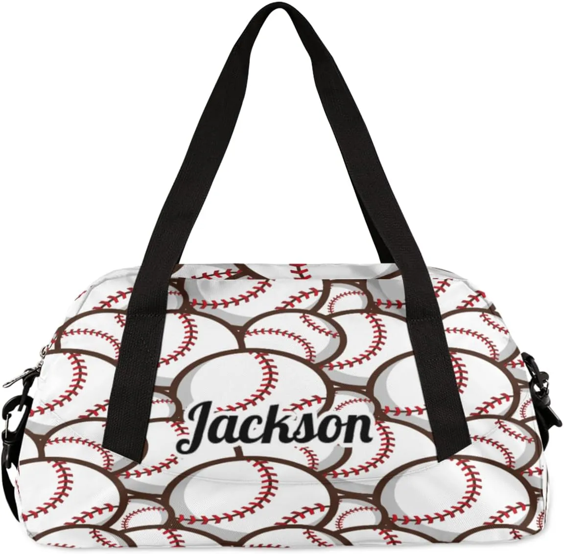 Sports Ball Baseball Custom Name Kids Duffel Bags Personalized Customized Sports Gym Bag Girls Dance Bag Tote Overnight Weekender Sleepover Carry On Travel Bag for Boys Girls