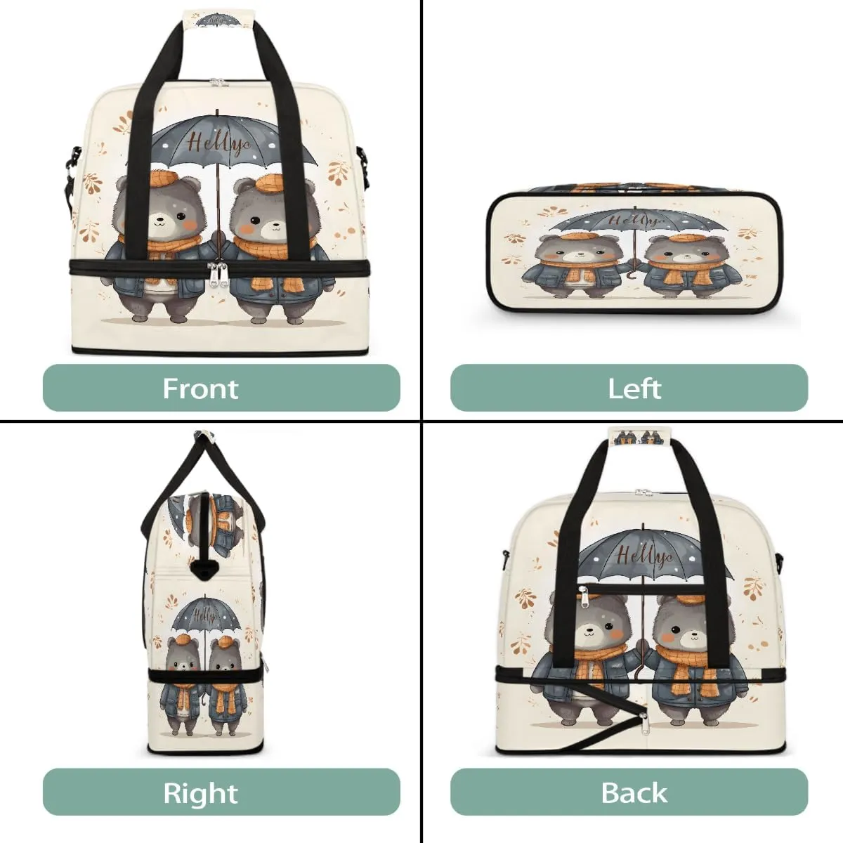 Sports Gym Bag Cute Little Gray Raccoon Large Travel Duffel Bag With Shoe Compartment Foldable Waterproof Carry-On Weekend Travel Bags for Camping Overnight Yoga Hospital Travel Bags
