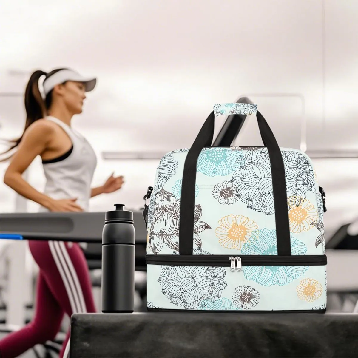 Sports Gym Bag Pattern Ethnic Style Mandala Large Travel Duffel Bag With Shoe Compartment Foldable Waterproof Carry-On Weekend Travel Bags for Camping Overnight Yoga Hospital Travel Bags