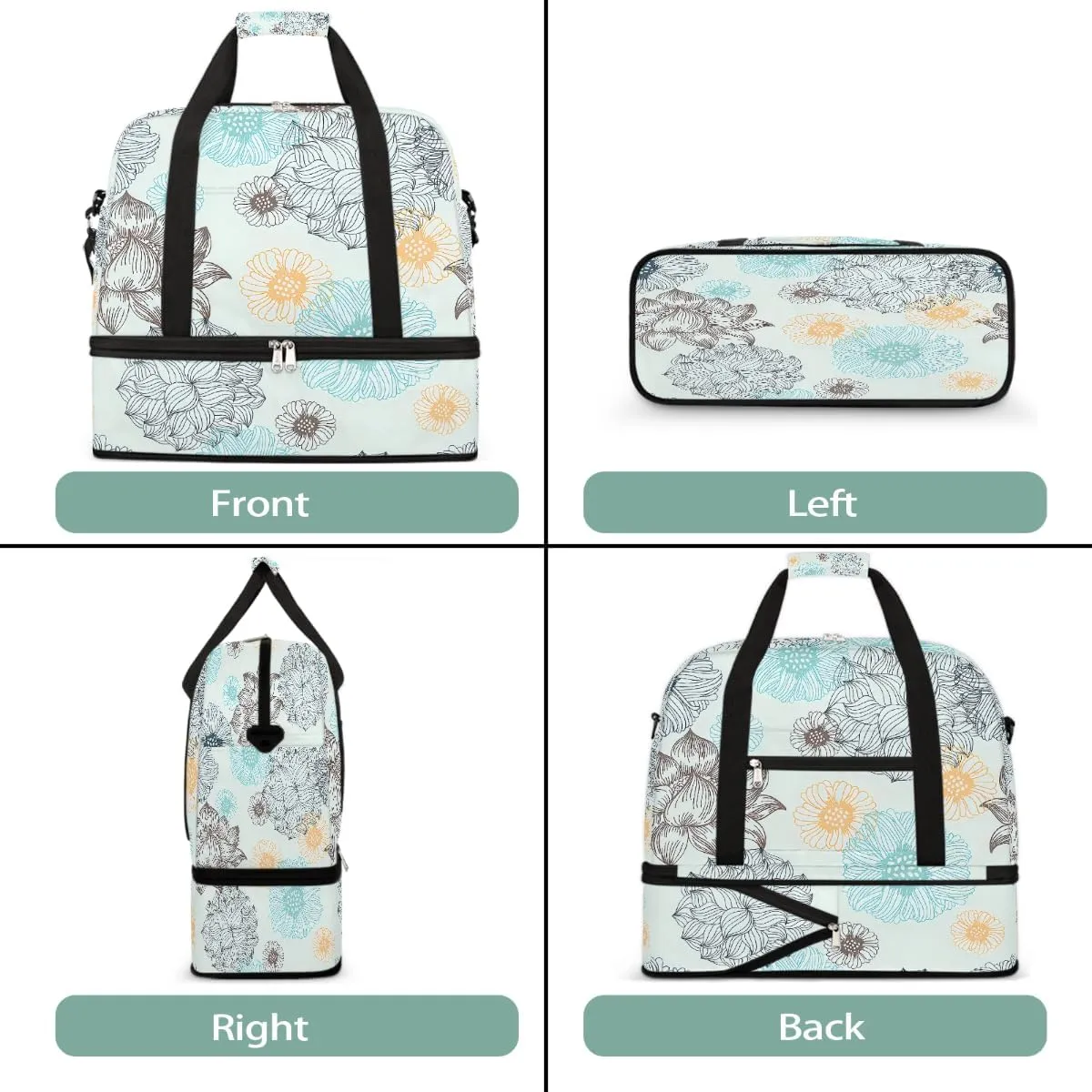 Sports Gym Bag Pattern Ethnic Style Mandala Large Travel Duffel Bag With Shoe Compartment Foldable Waterproof Carry-On Weekend Travel Bags for Camping Overnight Yoga Hospital Travel Bags