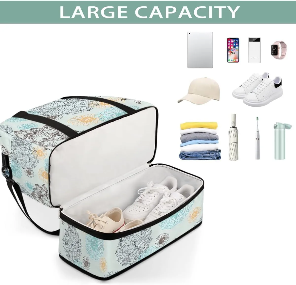 Sports Gym Bag Pattern Ethnic Style Mandala Large Travel Duffel Bag With Shoe Compartment Foldable Waterproof Carry-On Weekend Travel Bags for Camping Overnight Yoga Hospital Travel Bags