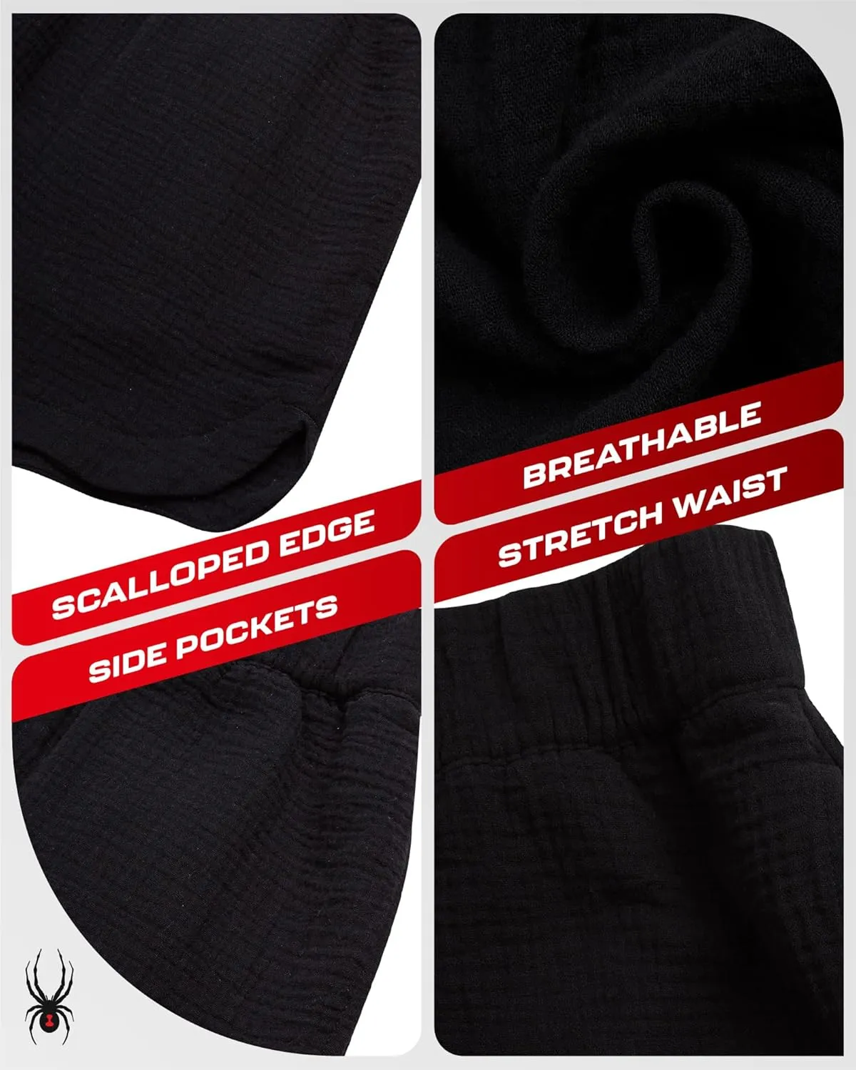 Spyder Womens Athletic Shorts - Lightweight Woven Pull On Workout Shorts for Women with Pockets for Gym and Casual Daily Wear