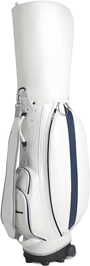Standard Golf Bag with Trolley, Leather Golf Cart Bag, Wheeled Golf Club Protective Cover, Travel Golf Storage Bag, Suitable for Training Ground, Standard Course, Aviation