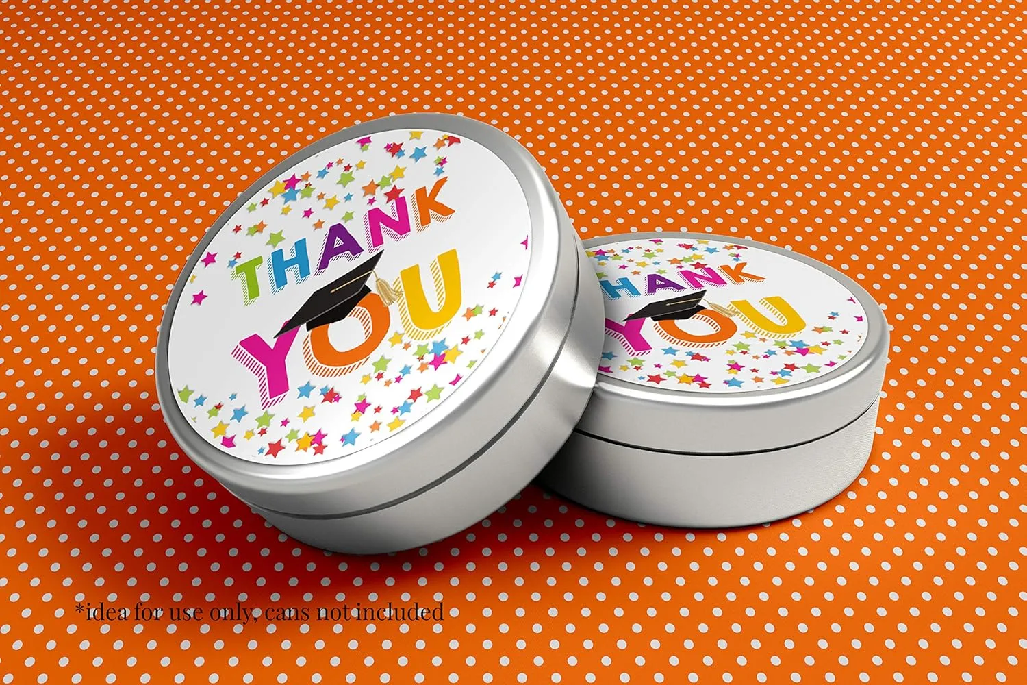Star Confetti Graduation Themed Thank You Sticker Labels, 40 2" Party Circle Stickers by AmandaCreation, Great for Party Favors, Envelope Seals & Goodie Bags