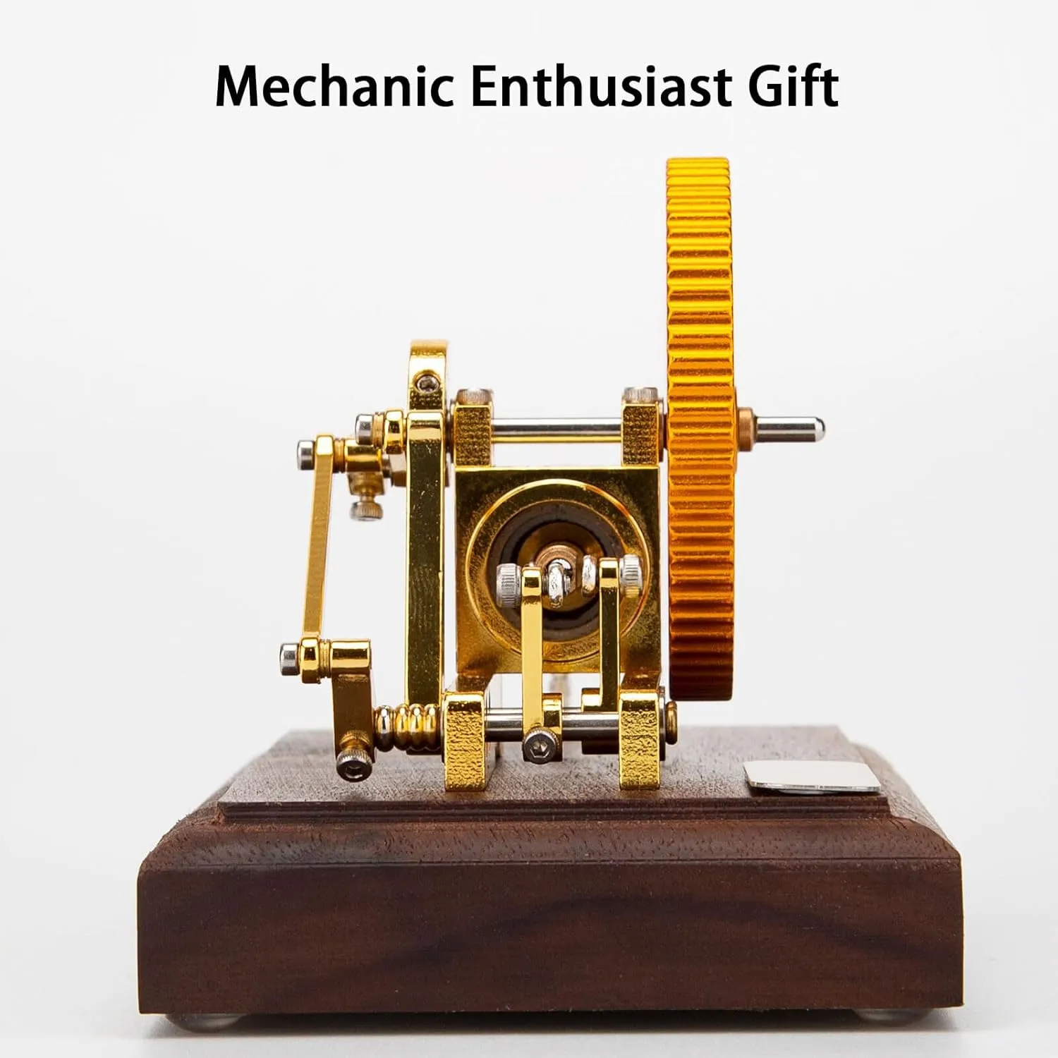 Stirling Engine Model Kit, Mini Hot-Air Stirling Engine with Bamboo Base for Physical Science Experiment Display