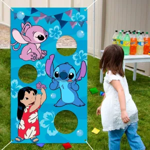 Stitch Party Supplies, Stitch Toss Games with 4 Bean Bags Set, Party Games Hanging Banner Outdoor Throwing Game for Boys Girls, Stitch Party Activities Decorations Gifts