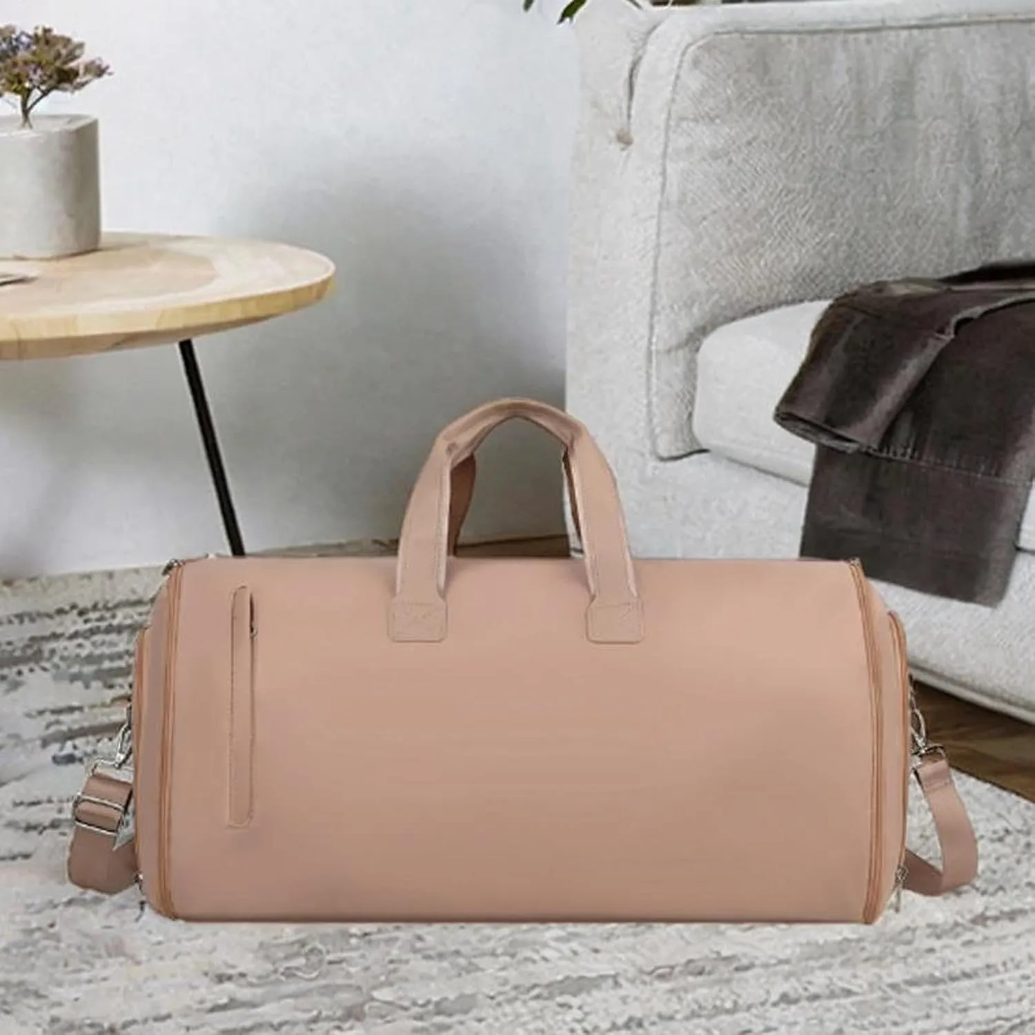 Suit Bag Tote Portable Business Travel Bag for Hiking for Men Women Trip Holiday, Brown