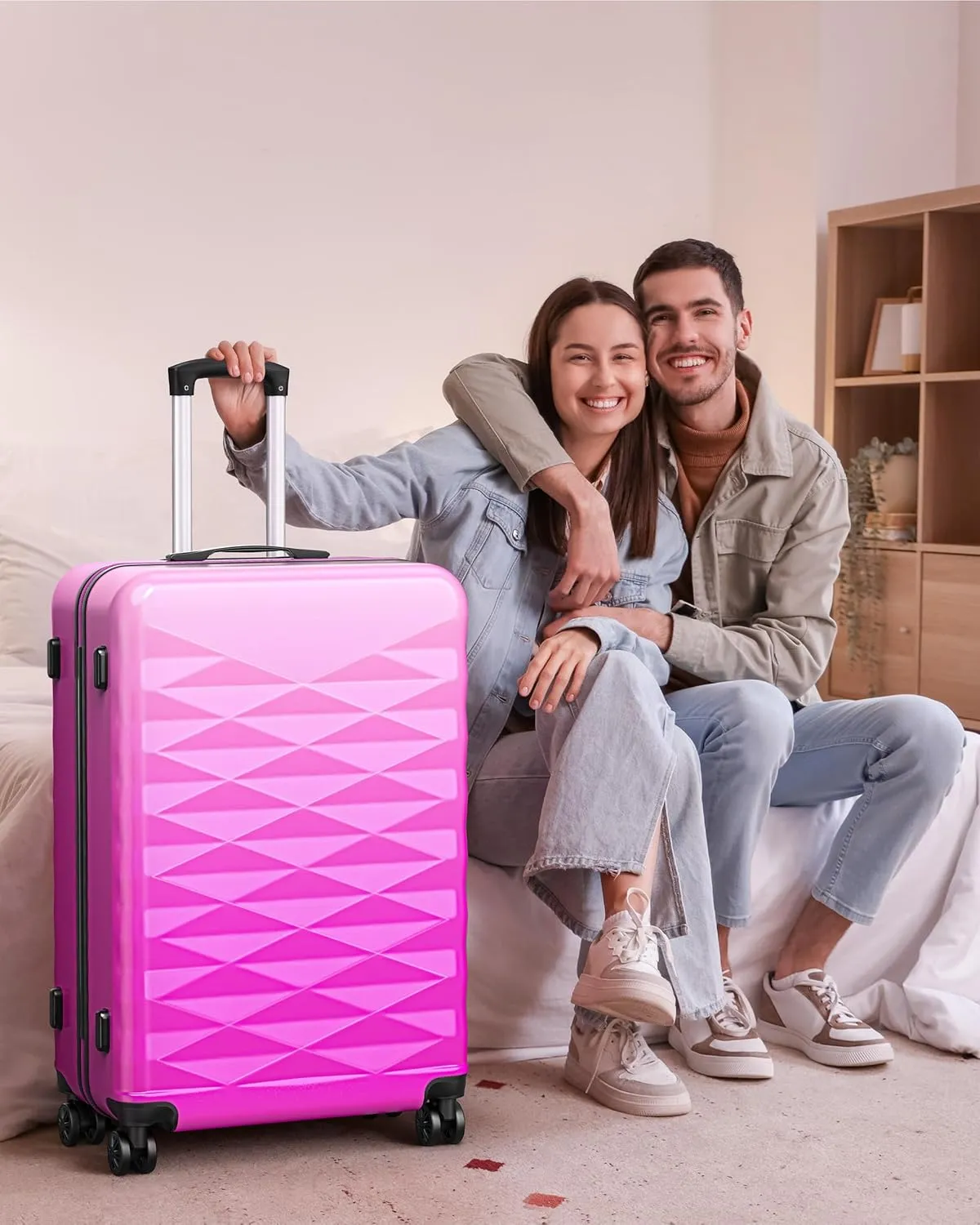 Suitour Carry on Suitcase Airline Approved, Hardside Lightweight Rolling Luggage for Women (20" Carry-on)