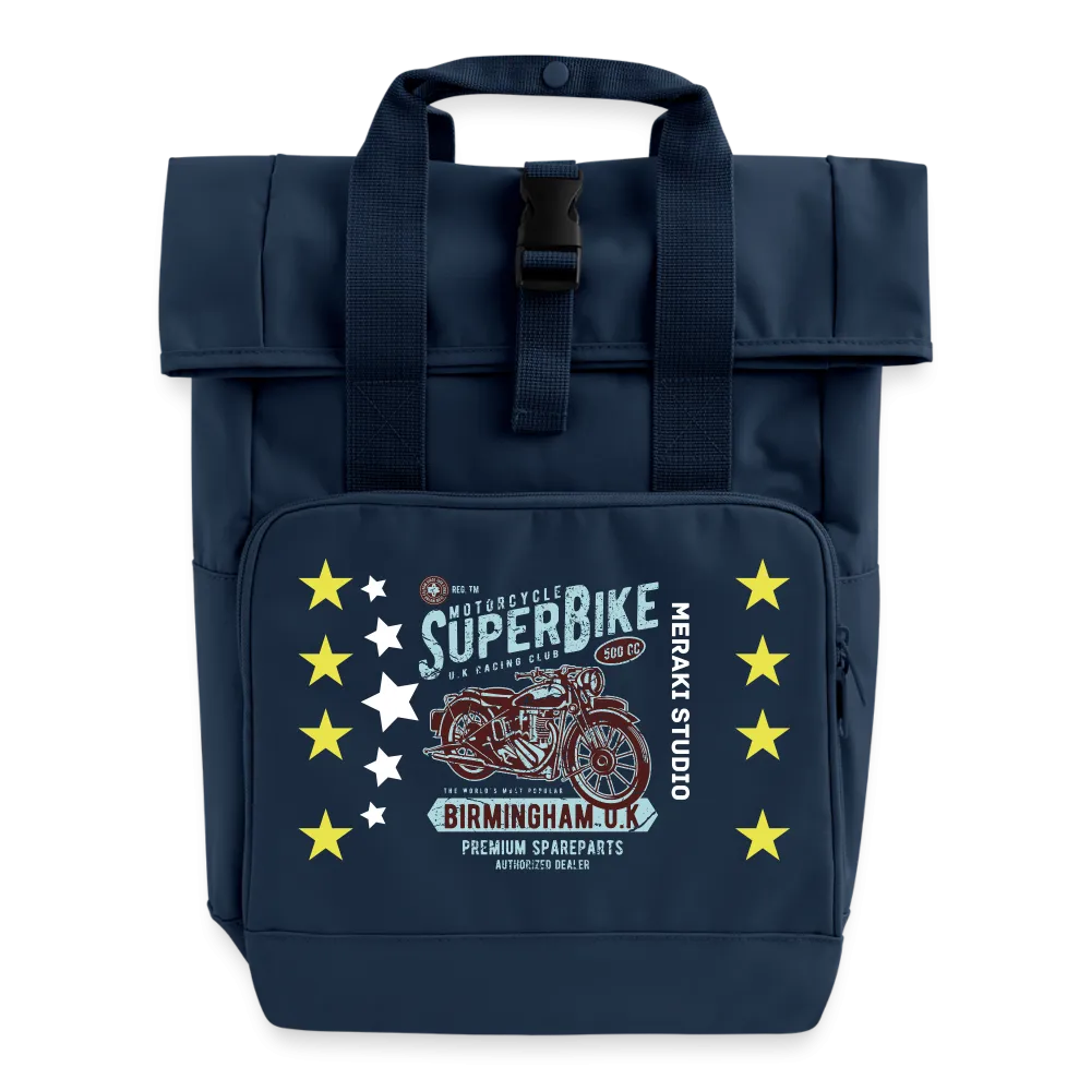 Super Bike Roll Top Backpack with Two Handles
