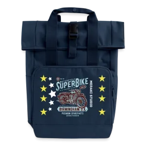 Super Bike Roll Top Backpack with Two Handles