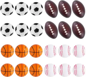 Super Z Outlet Mini Foam Sports Balls 24 Pack for Kids Adults Mini Baseball Football Basketball Soccer Stress Toy Game Party Decoration