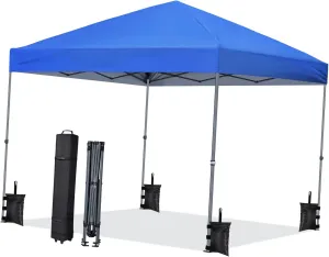 SUPVOX Outdoor Canopy Tent with Wheeled Carry Bag Waterproof Instant Setup Sun Protection Shelter for Camping Beach and Events Royal Blue