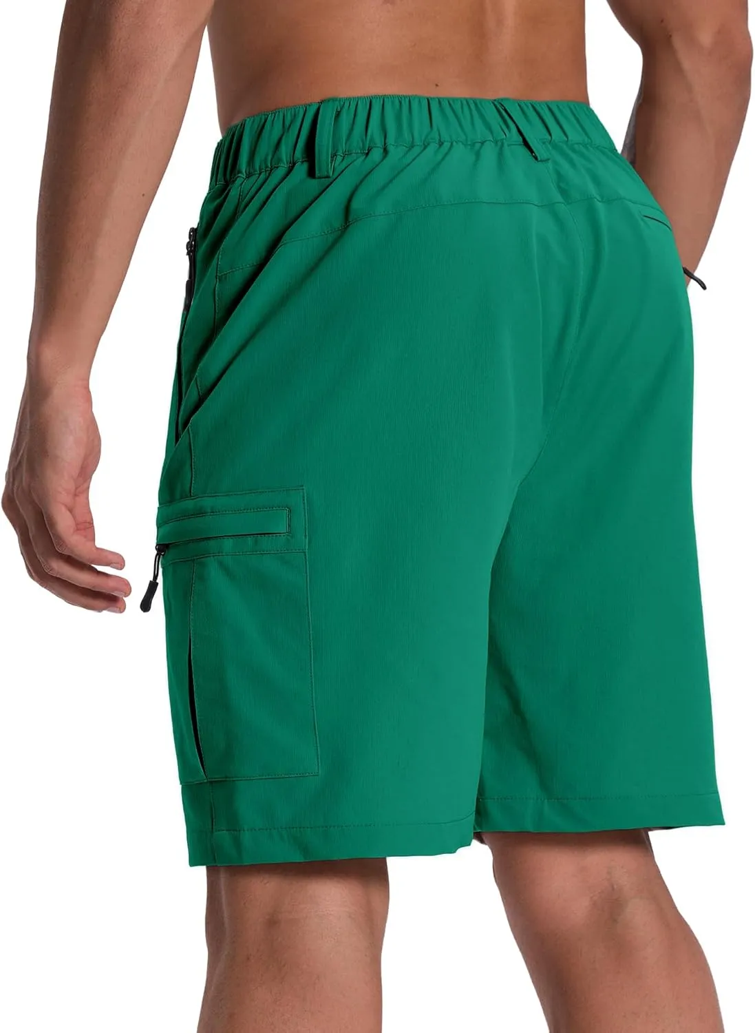 Susclude Hiking Cargo Shorts for Men Quick Dry Stretch Mens Hybrid Shorts with 5 Zipper Pockets for Golf Running