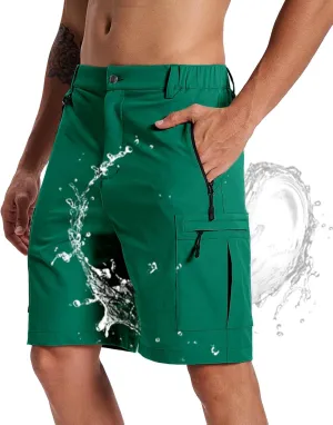 Susclude Hiking Cargo Shorts for Men Quick Dry Stretch Mens Hybrid Shorts with 5 Zipper Pockets for Golf Running