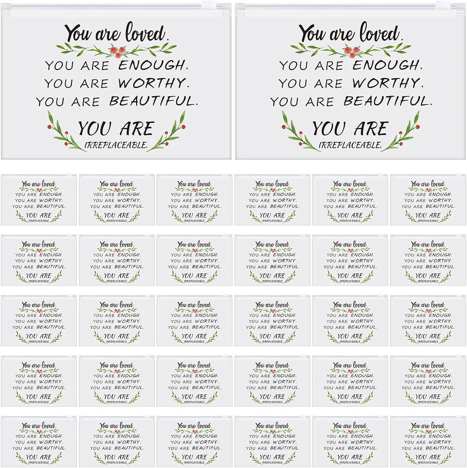 Sweetude 150 Pcs Cna Week Gifts Bulk 2025 Makeup Bags Bulk for Women EVA Christian Cosmetic Bag Thank You Gifts Teacher Nurse Appreciation Rainbow Inspirational Toiletry Pouch with Zipper(Fresh)