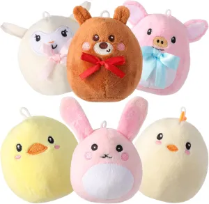 Syhood 12 Pcs Mini Plush Animal Toys Bulk 4 Inch Cute Small Stuffed Animal Plush Keychain for Kids Gift Bag Fillers Birthdays Classrooms School Prizes Holiday Party Gifts