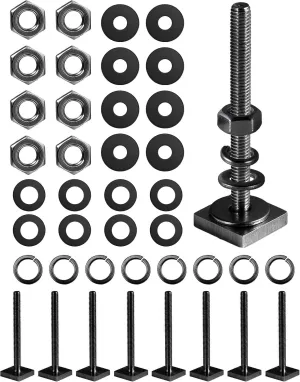 T Slot Bolts for Thule, Yakima Roof Rack Cross Bars, Platform, Cargo Basket, Stainless Square T Track Bolt Adapter to Secure Bike/Ski/Kayak Rack, Solar Panel, Awning, 4mm Thick