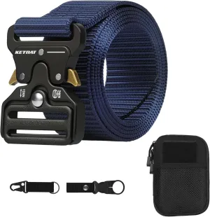 Tactical Belt, Military Belts For Men, Nickel Free Belt Men with Molle Pouch, Tactical Key Holder & Water Bottle Clip