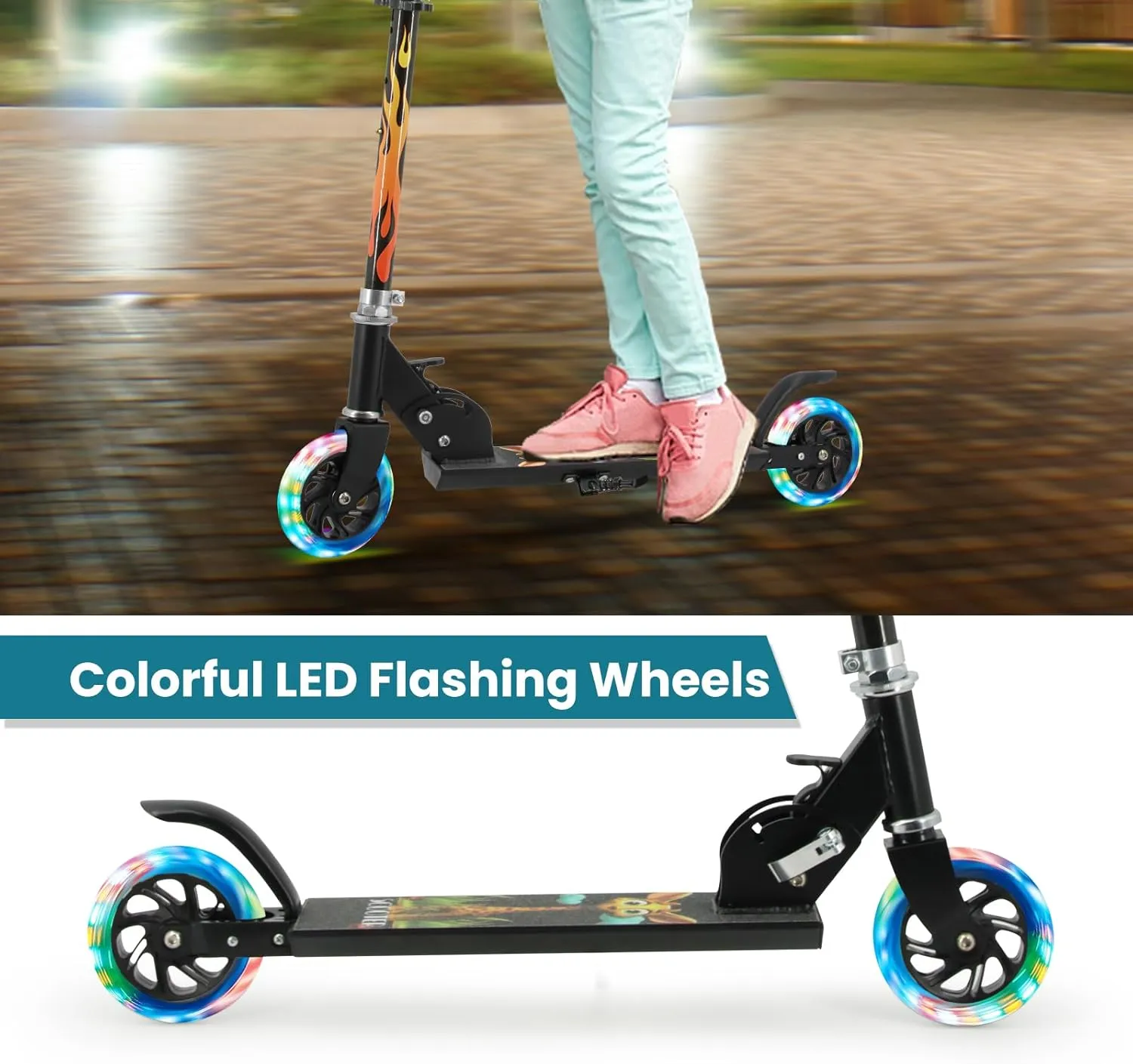 TENBOOM Scooter Toys for Kids Ages 6-12/3-5, Christmas Birthday Gifts for Girls Boys, Easy Folding Kids Scooter with 3 Levels Adjustable Handlebar