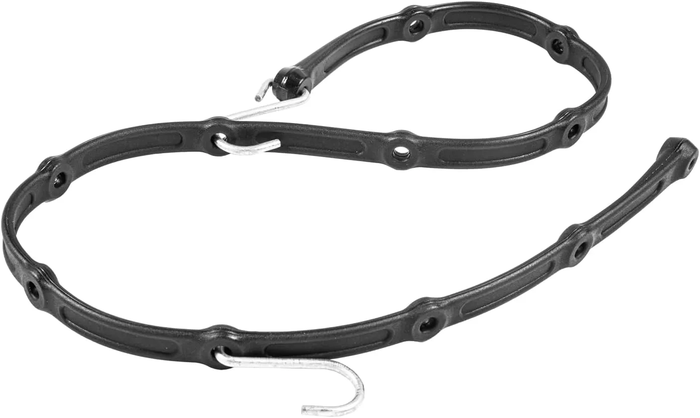 The Perfect Bungee 48” Adjust-A-Strap Rubber-Free Poly Bungee w Reinforced Holes to Adjust Size, Stretches 2X Length, Removable Steel Hooks, UV Resistant, Heavy-Duty, All-Weather, Made in USA, Black