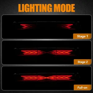 Third 3rd Brake Light for 1999-2006 Chevy Silverado/GMC Sierra 1500 2500 3500HD, 07 Silverado/Sierra Classic Model, X Style LED High Mount Stop Light Sequential Rear Center Cab Tail Lamp