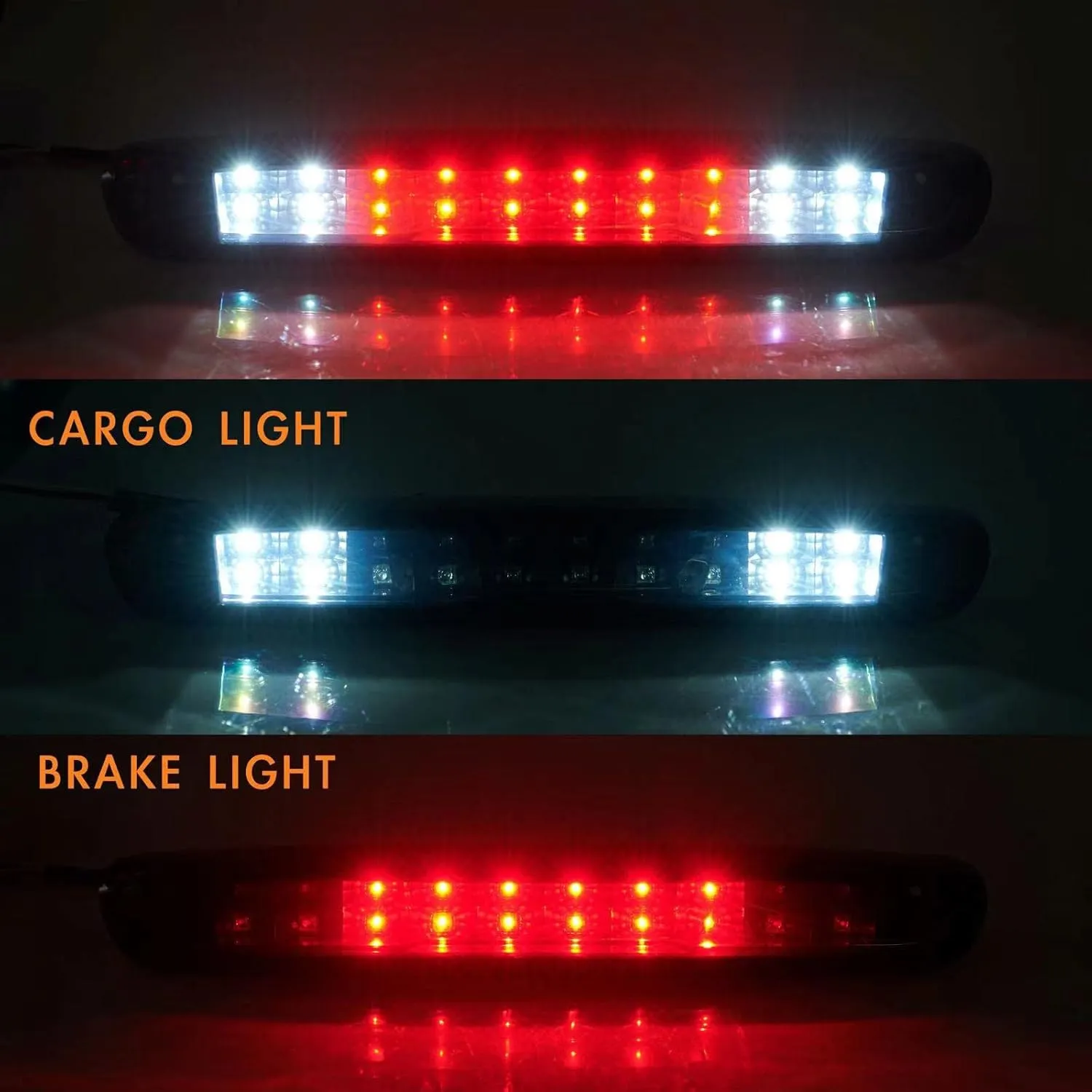 Third 3rd Brake Light, LED High Mount Stop Light for 2007-2013 Chevy Silverado/GMC Sierra 1500 2500HD 3500HD, Rear Center Cab Roof Tail Cargo Lamp, Smoke Lens
