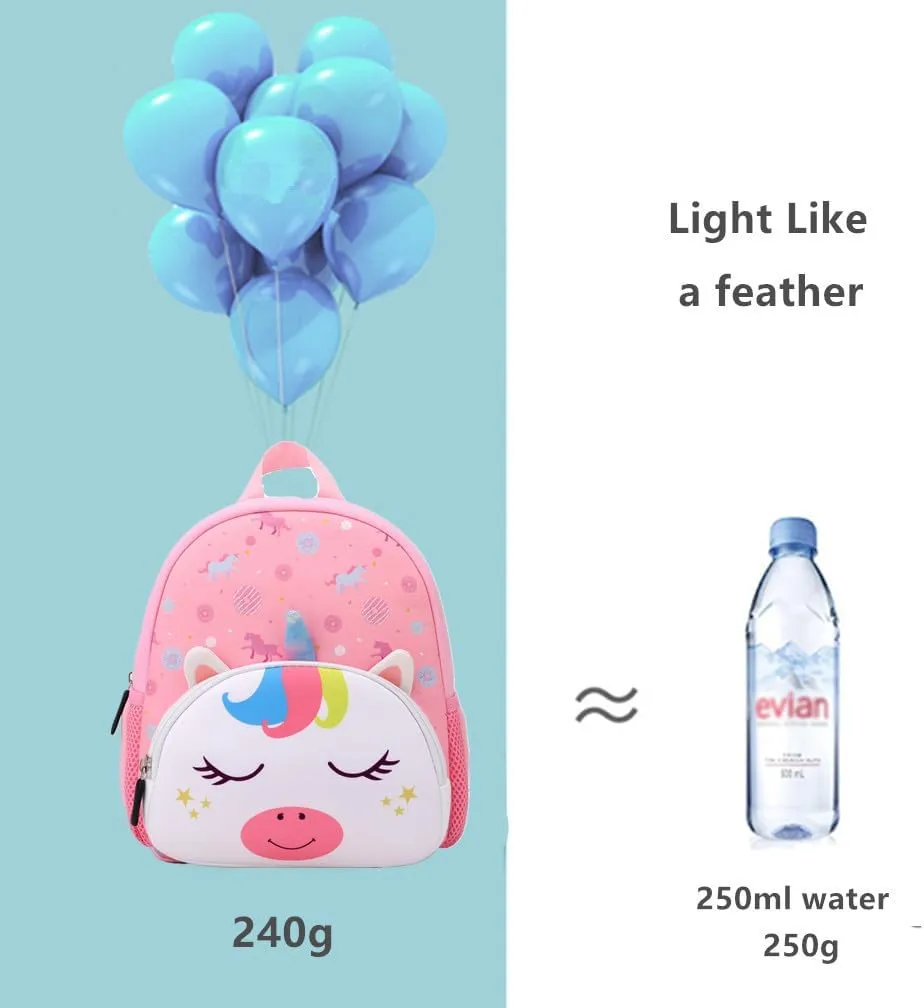 Toddler Backpack Neoprene Zoo Kids Casual Backpack Water Resistance Kindergarten Preschool Bags for Little Boys Girls