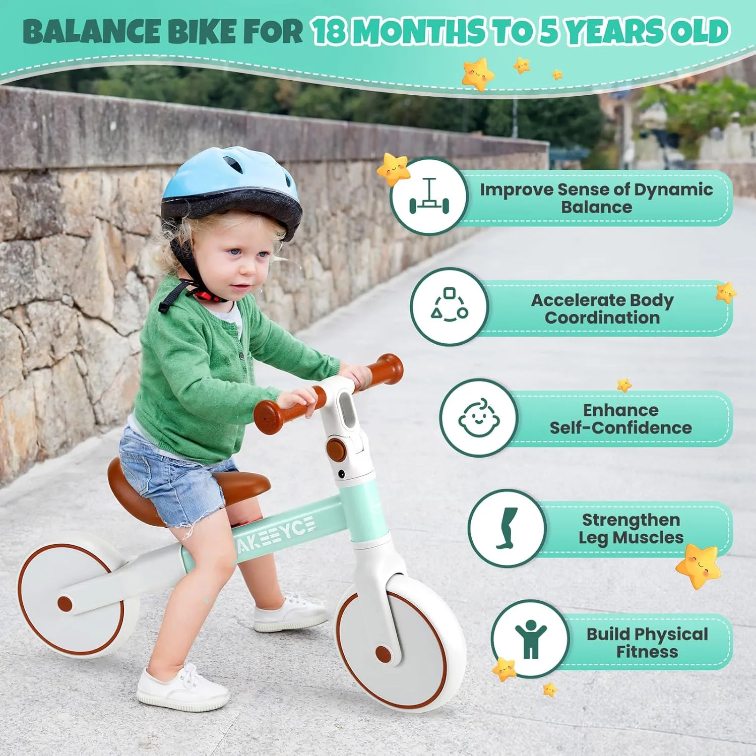 Toddler Balance Bike Toys for 2 Year Old Boys Girls, Baby Balance Bike with Adjustable Seat & Handlebar, No-Pedal Training Bike, Pre-School First Riding on Toys, Best Birthday Gifts for Kids