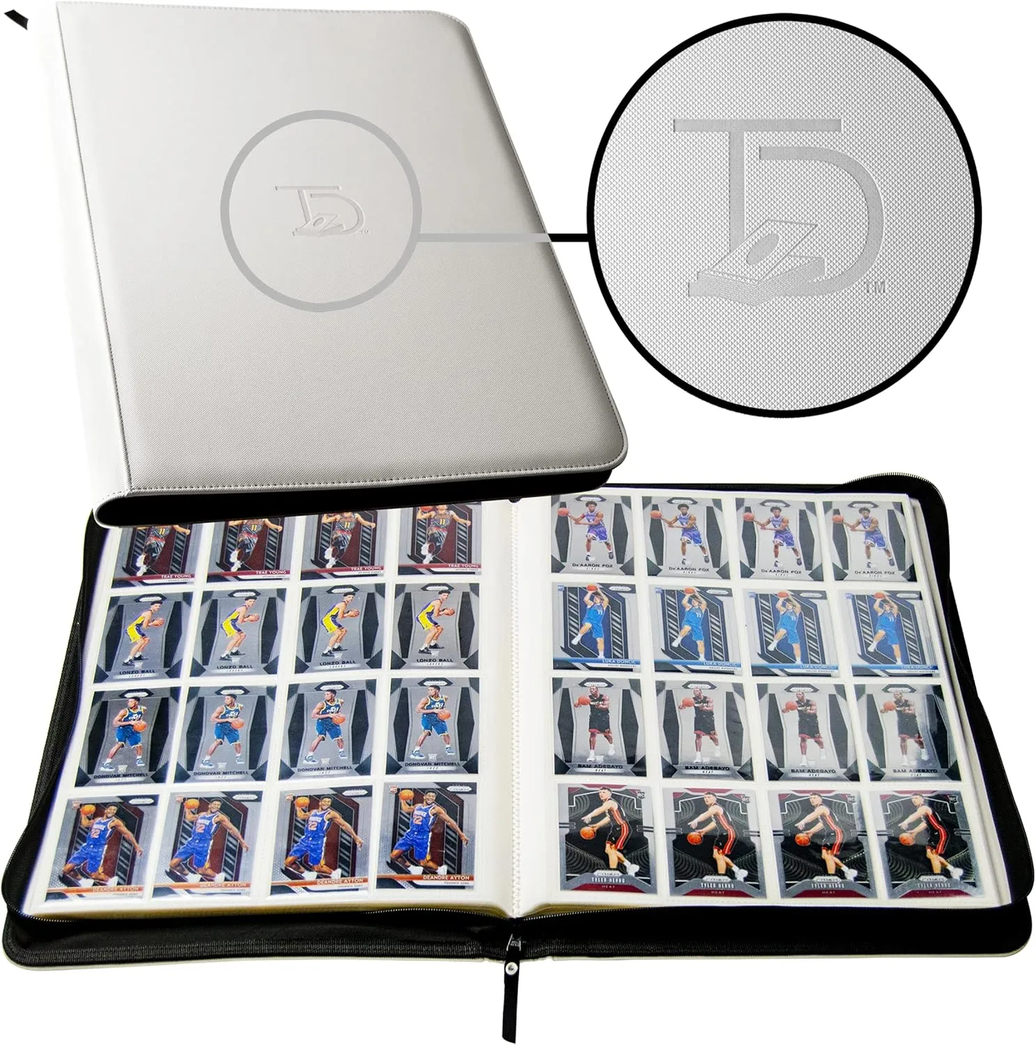 TopDeck TCG Binder - White, 16 Pocket Side Loading Card Binder, Compatible with Pokemon, Yu-Gi-Oh, Magic the Gathering, and More