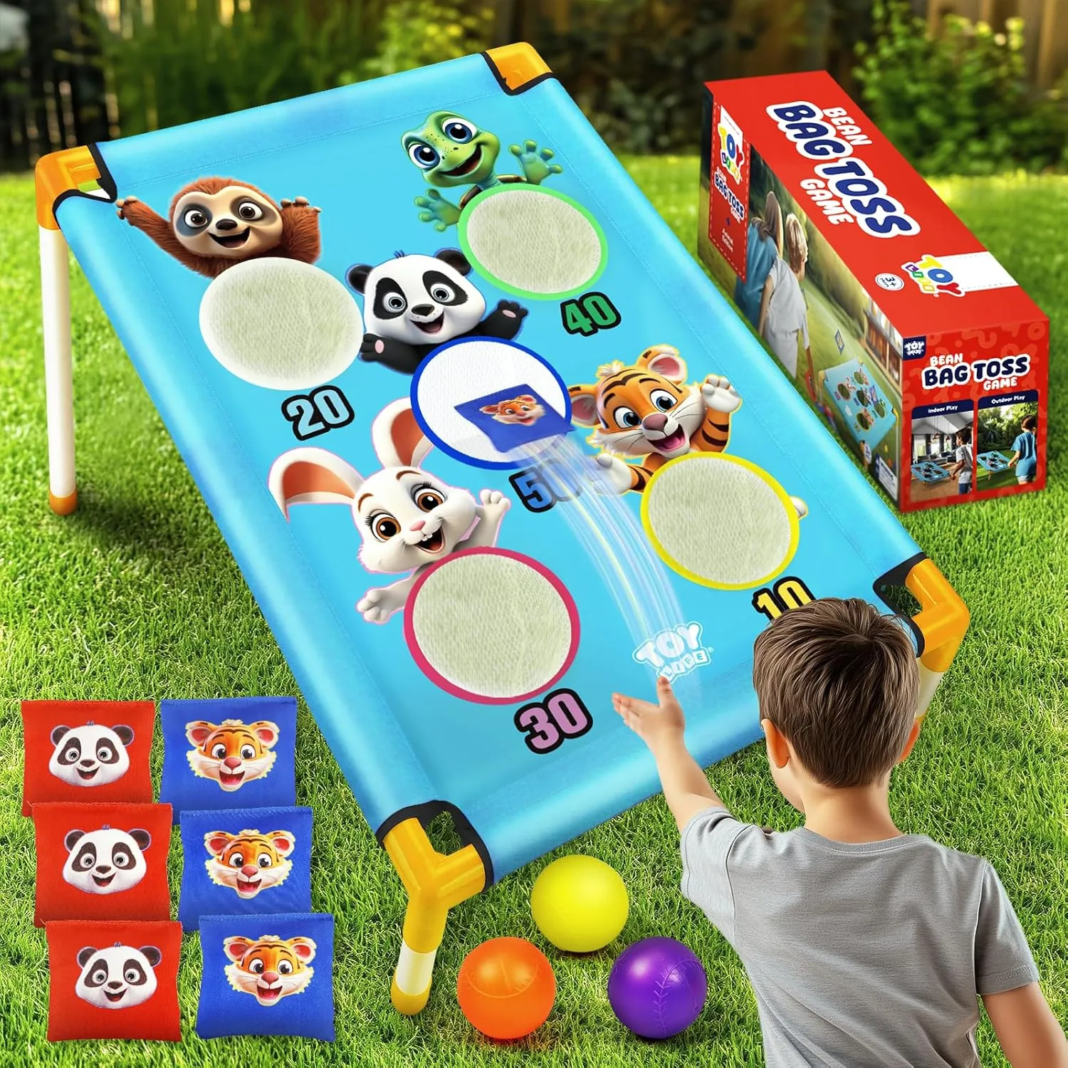 TOY Life Bean Bag Toss Carnival Game, Corn Hole, Outside Toys for Kids Ages 4-8, Kids Toys for Boys 3-5, Easter Outdoor Game for Ages 4-8, Gift for 3 Year Old Boys, Backyard Lawn Birthday Party Games