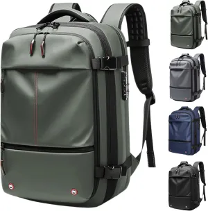 Transactione Backpack, Expandable Multifunctional Large Capacity Backpack,Travel Anti-Theft Vacuum Airbag Backpack (ArmyGreen), Medium