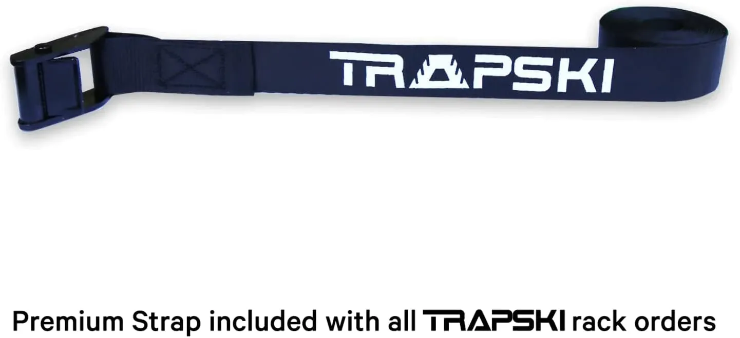 TRAPSKI All Mountain Ski and Snowboard Mobile Rack | Marine Grade HDPE Plastic | UV Protected | Premium Strap Included | 3 Year Warranty | Made in The USA | Veteran Owned Business… (Black, Double)