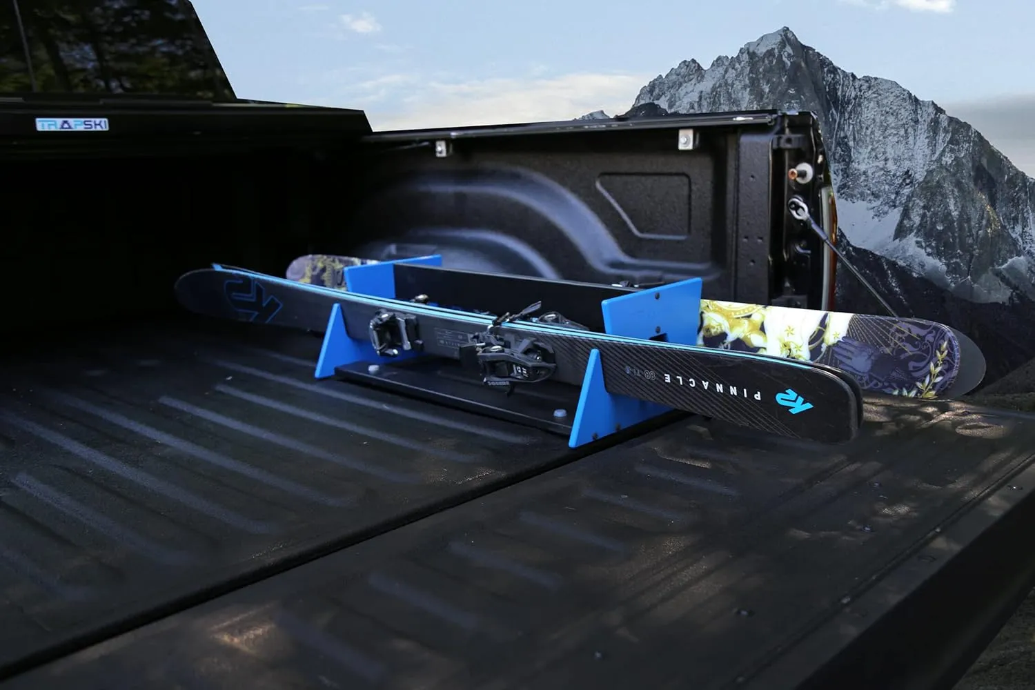 TRAPSKI All Mountain Ski and Snowboard Mobile Rack | Marine Grade HDPE Plastic | UV Protected | Premium Strap Included | 3 Year Warranty | Made in The USA | Veteran Owned Business… (Black, Double)