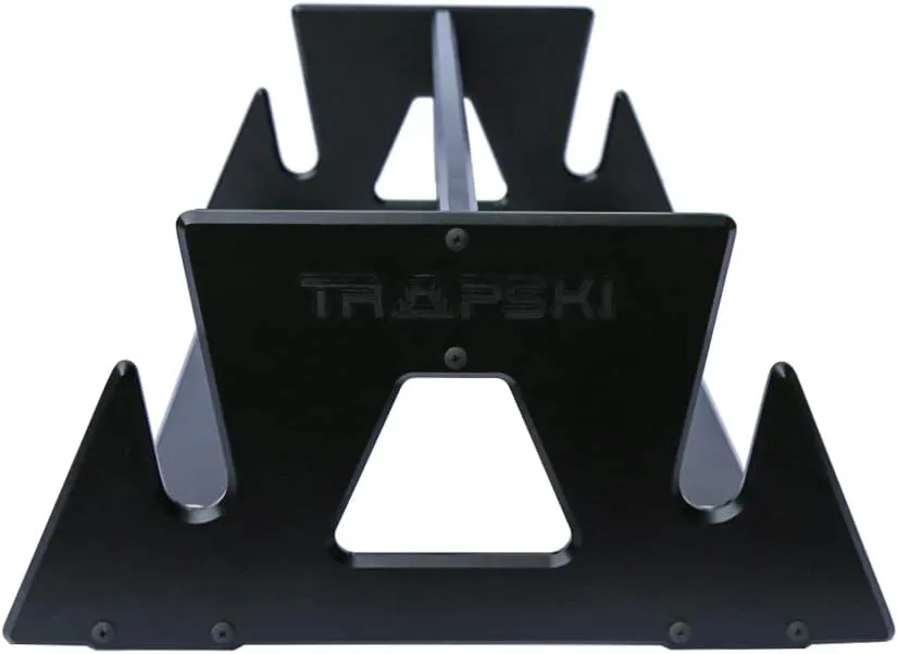 TRAPSKI All Mountain Ski and Snowboard Mobile Rack | Marine Grade HDPE Plastic | UV Protected | Premium Strap Included | 3 Year Warranty | Made in The USA | Veteran Owned Business… (Black, Double)