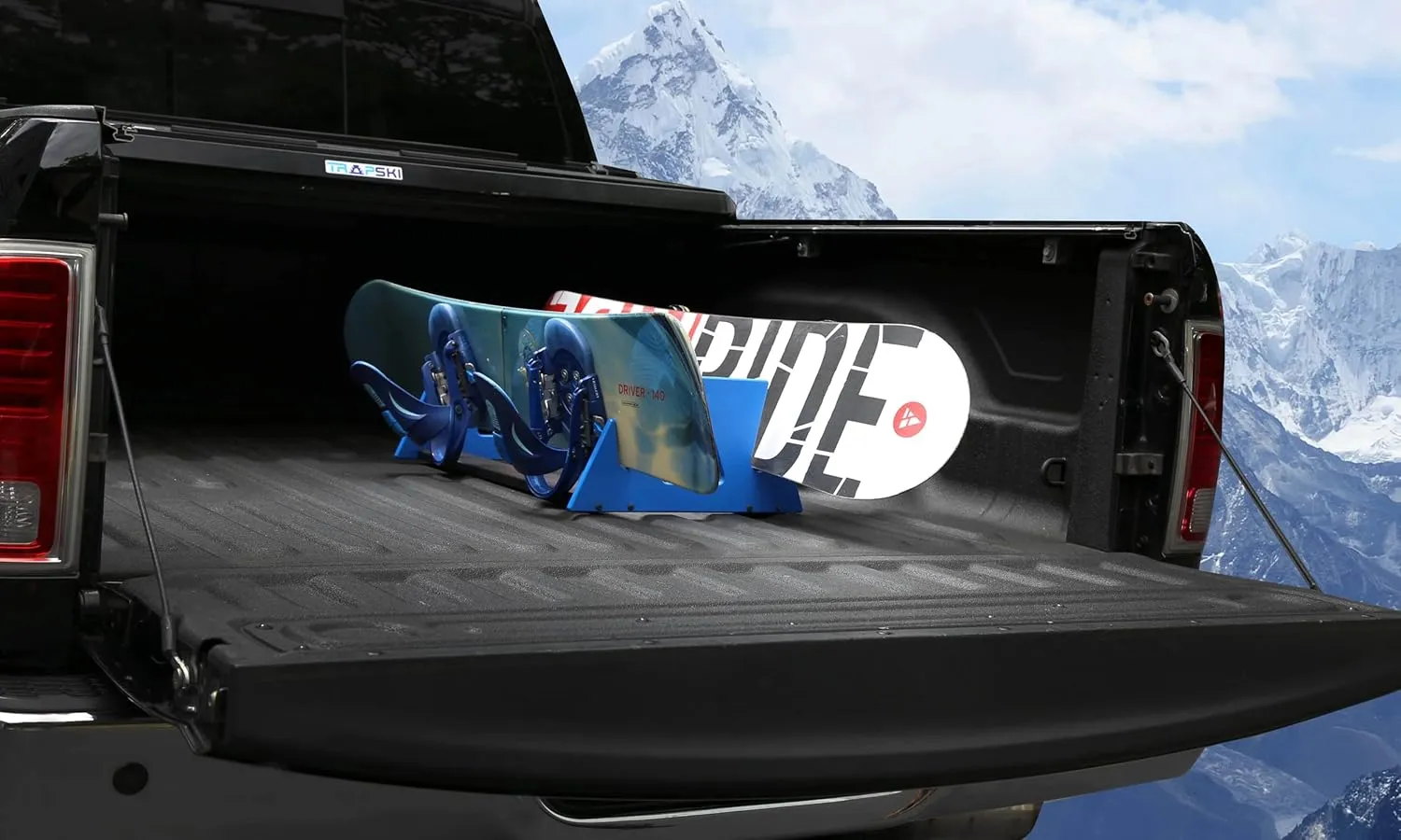 TRAPSKI All Mountain Ski and Snowboard Mobile Rack | Marine Grade HDPE Plastic | UV Protected | Premium Strap Included | 3 Year Warranty | Made in The USA | Veteran Owned Business… (Black, Double)