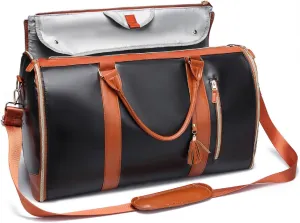 Travel Bag Garment Bag, Garment Duffle Bags for Travel, Carry On Garment Bag, Large Capacity Multifunctional Storage Bag (Bright Black)