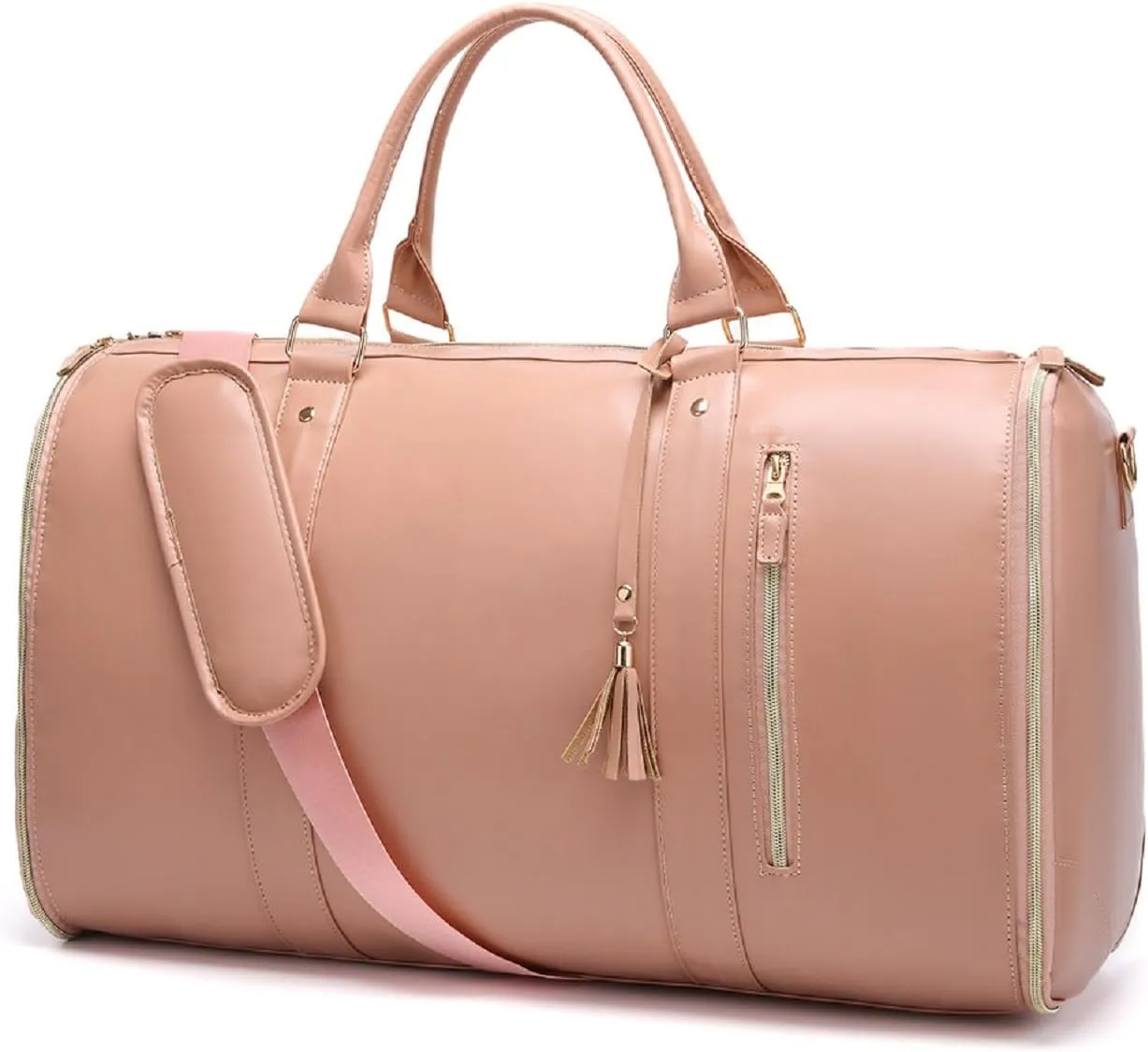 Travel Bag Garment Bag, Garment Duffle Bags for Travel, Carry On Garment Bag, Large Capacity Multifunctional Storage Bag (Pink)