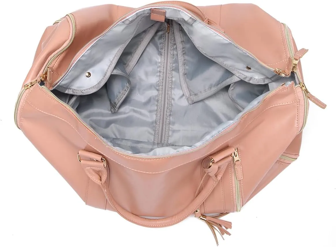 Travel Bag Garment Bag, Garment Duffle Bags for Travel, Carry On Garment Bag, Large Capacity Multifunctional Storage Bag (Pink)