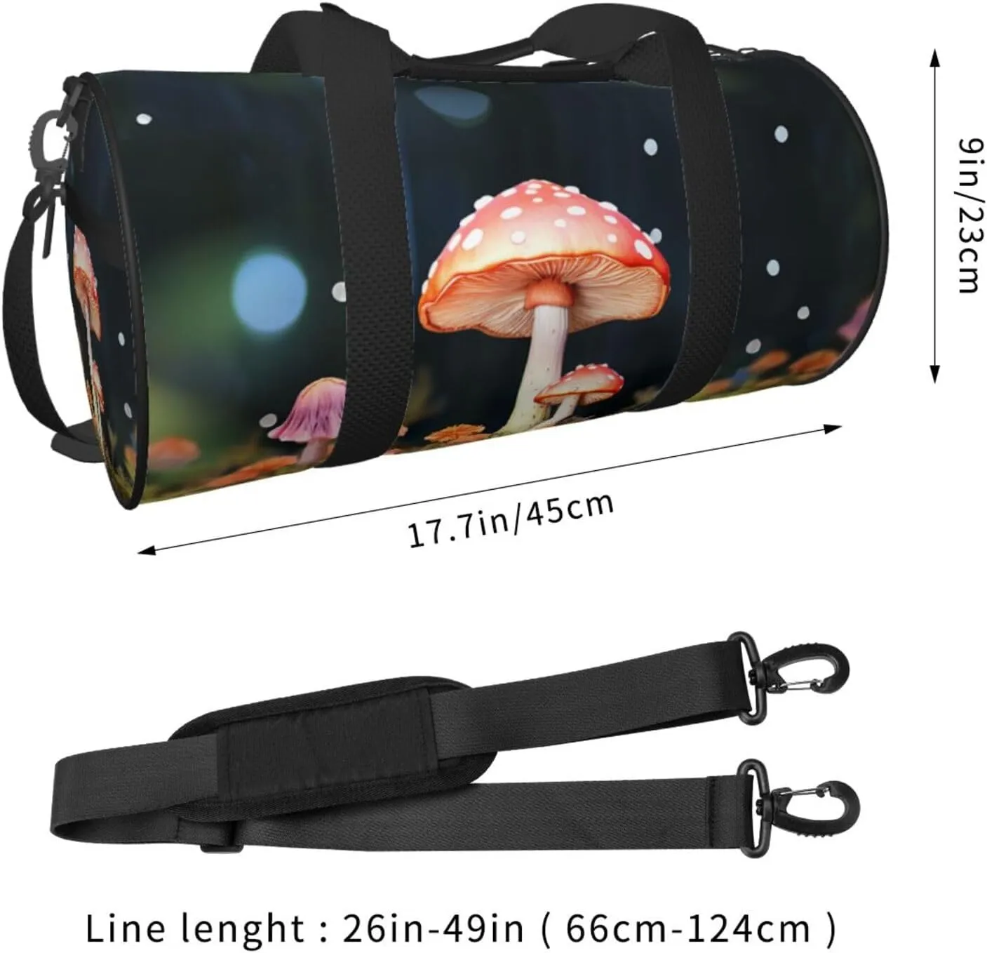 Travel Duffel Bag Colorful Mushrooms Weekender Overnight Bag For Men Women Large Capacity Sports Gym Bag Canvas Carry On Tote Bags For Travel Yoga