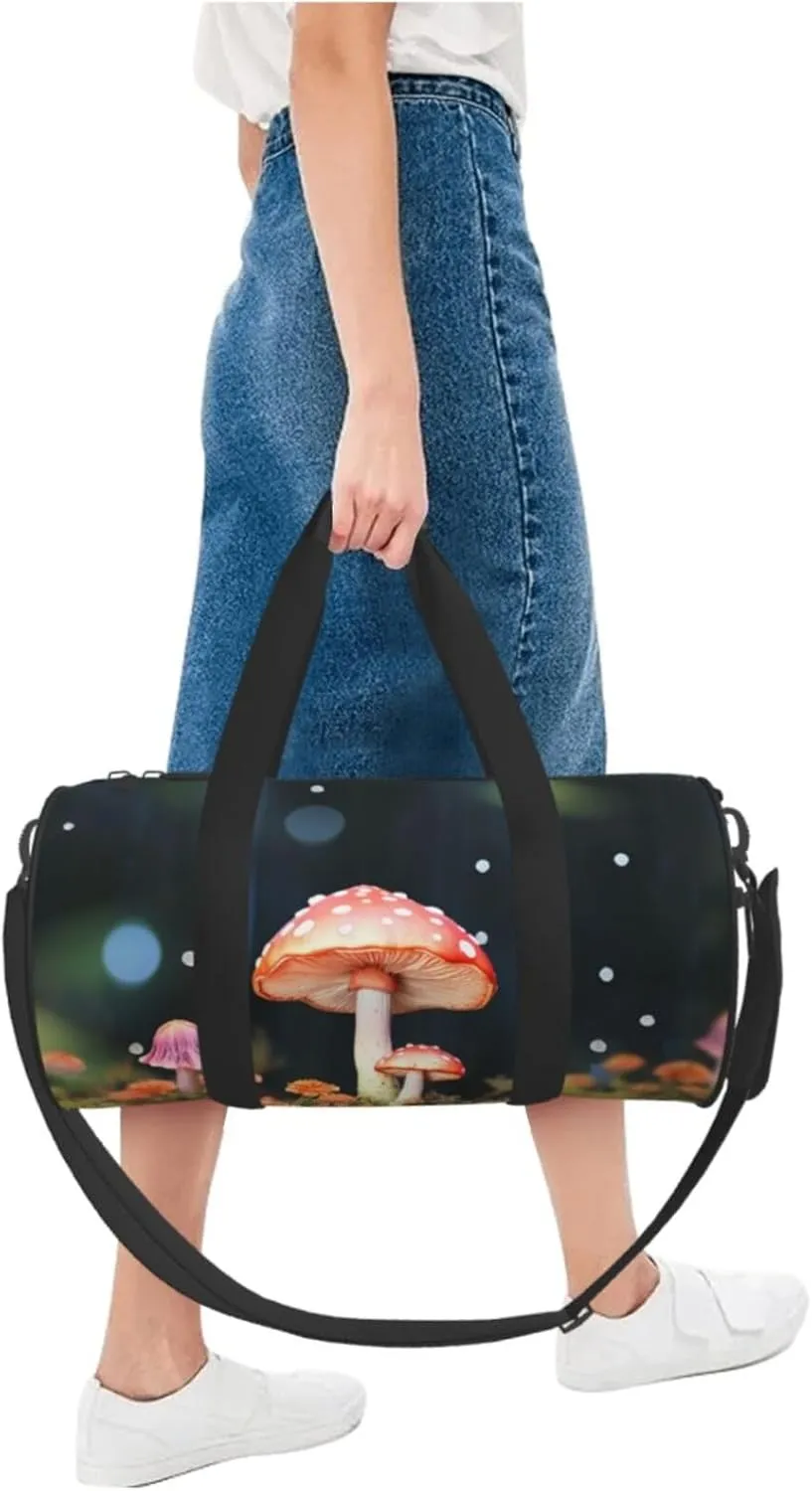 Travel Duffel Bag Colorful Mushrooms Weekender Overnight Bag For Men Women Large Capacity Sports Gym Bag Canvas Carry On Tote Bags For Travel Yoga