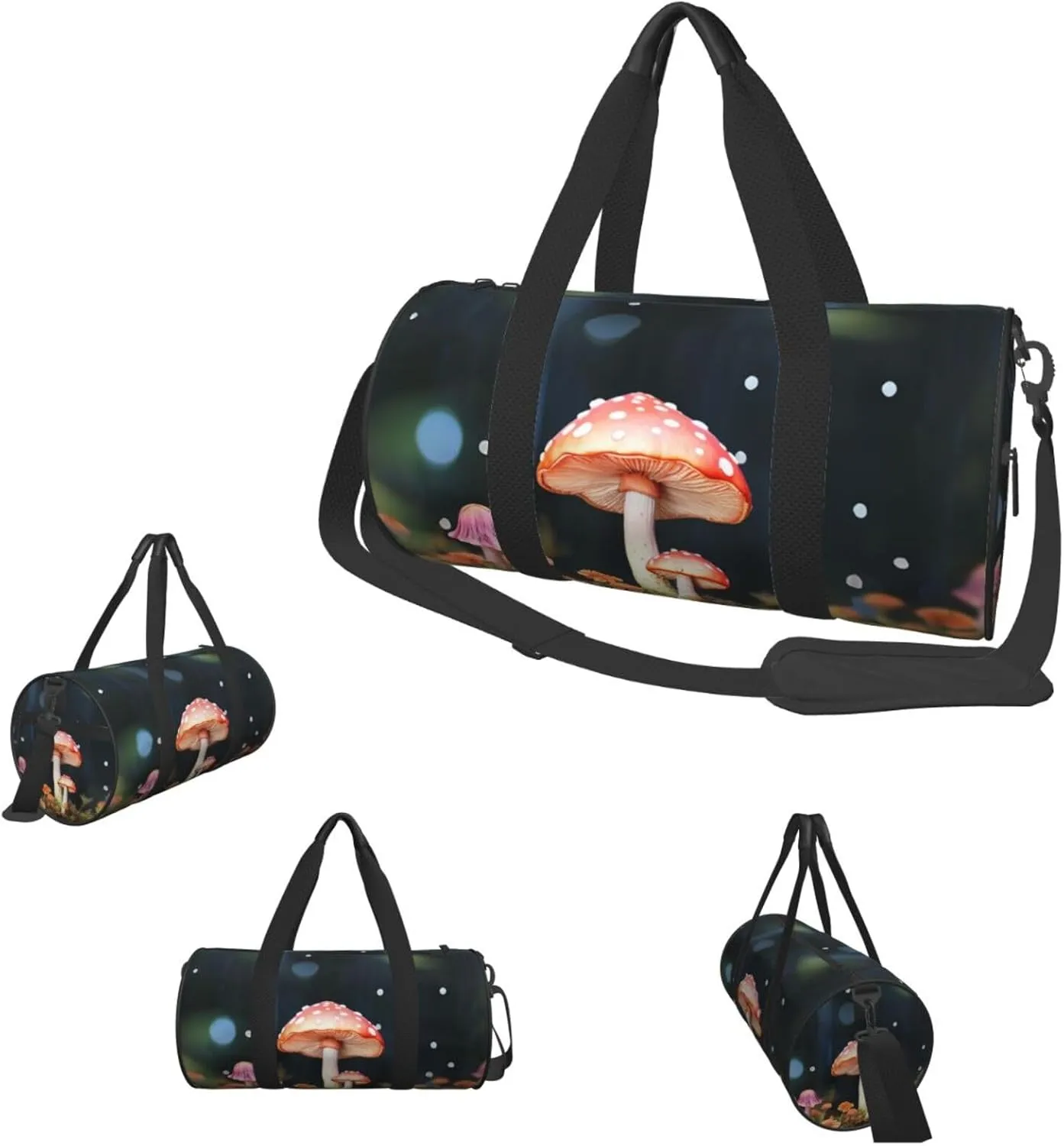 Travel Duffel Bag Colorful Mushrooms Weekender Overnight Bag For Men Women Large Capacity Sports Gym Bag Canvas Carry On Tote Bags For Travel Yoga