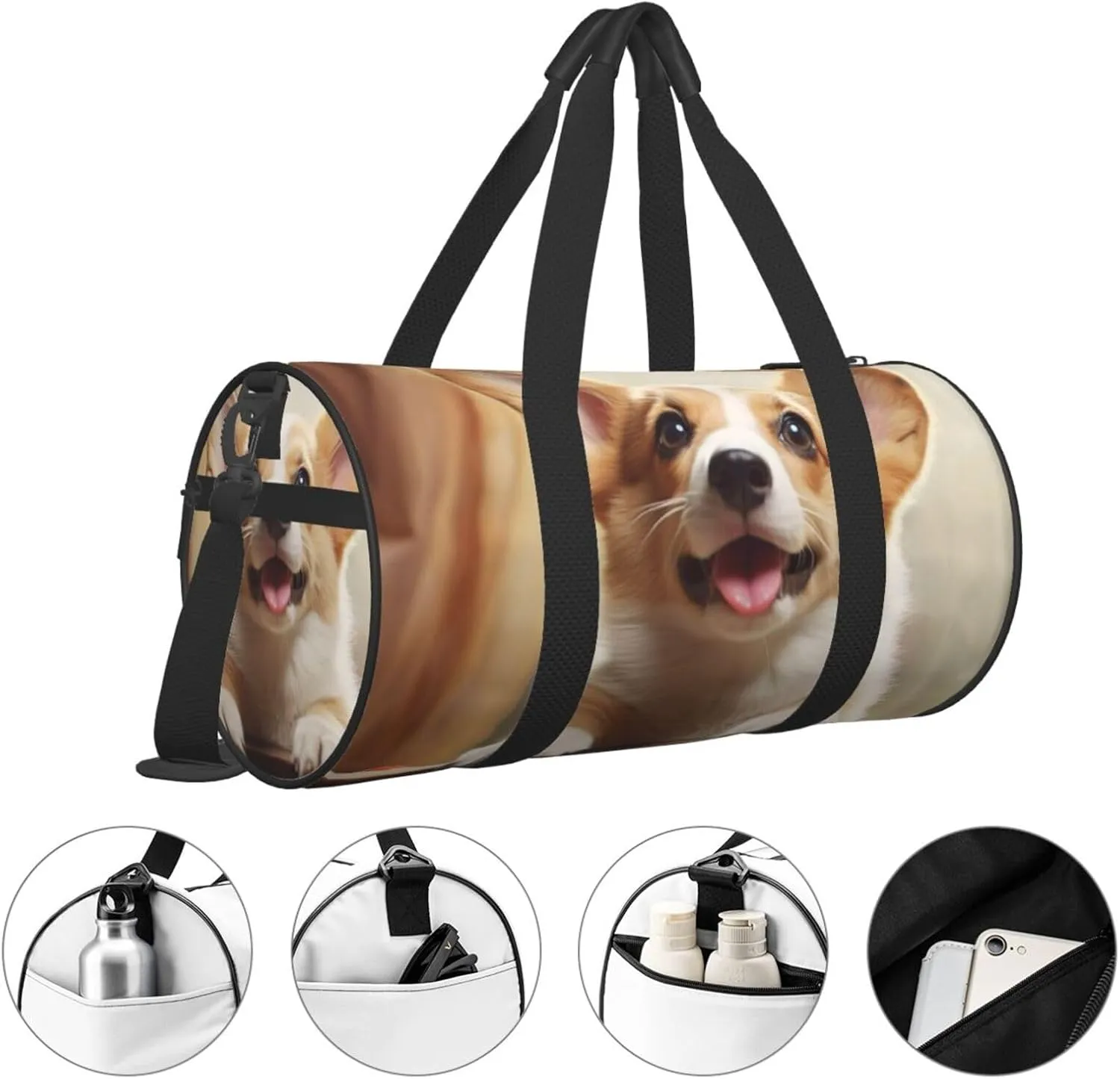 Travel Duffel Bag Cute Corgi Weekender Overnight Bag For Men Women Large Capacity Sports Gym Bag Canvas Carry On Tote Bags For Travel Yoga