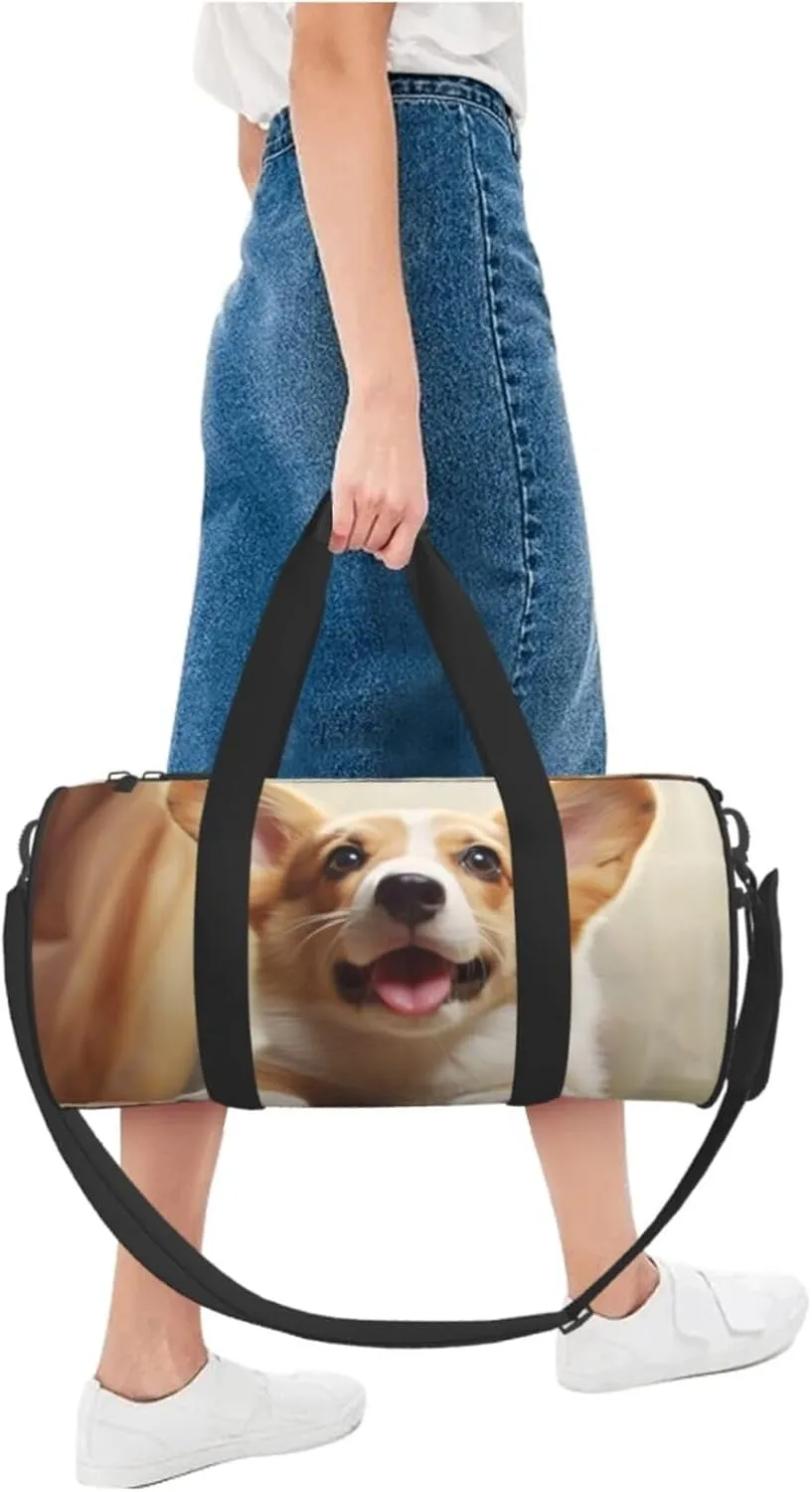Travel Duffel Bag Cute Corgi Weekender Overnight Bag For Men Women Large Capacity Sports Gym Bag Canvas Carry On Tote Bags For Travel Yoga