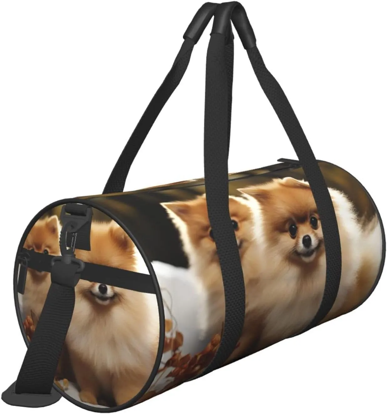 Travel Duffel Bag Cute Pomeranian Weekender Overnight Bag For Men Women Large Capacity Sports Gym Bag Canvas Carry On Tote Bags For Travel Yoga