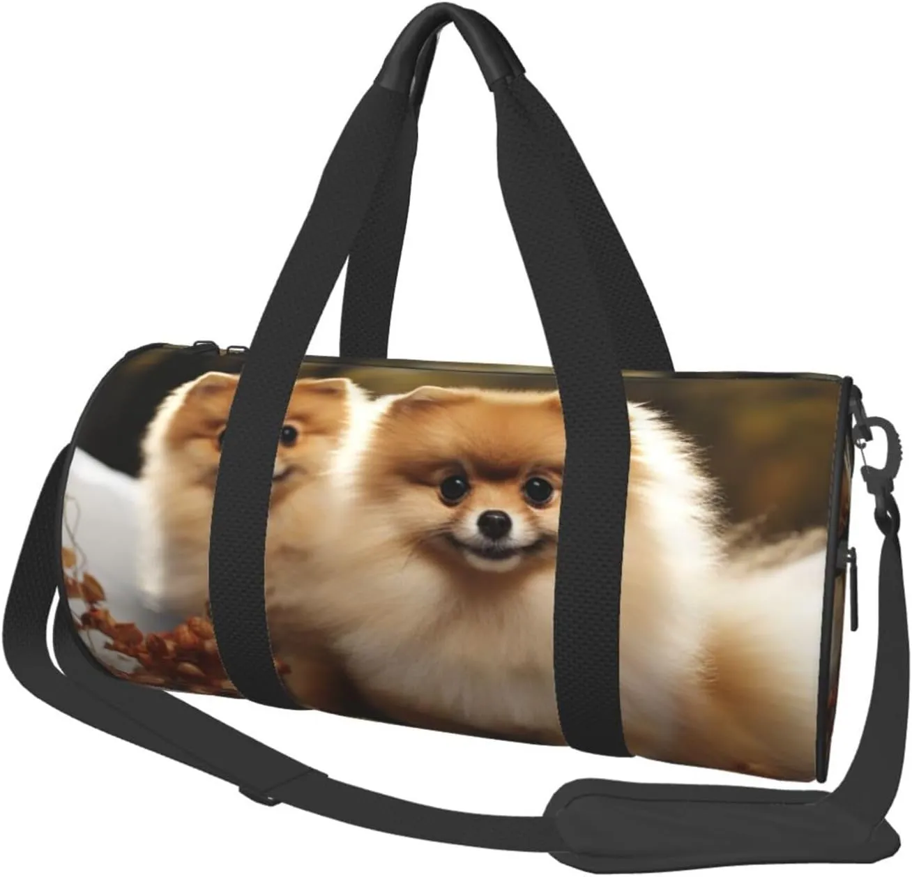 Travel Duffel Bag Cute Pomeranian Weekender Overnight Bag For Men Women Large Capacity Sports Gym Bag Canvas Carry On Tote Bags For Travel Yoga