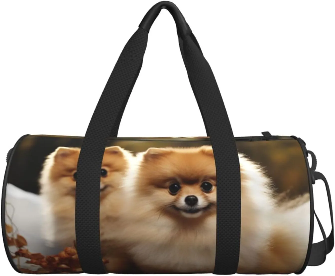 Travel Duffel Bag Cute Pomeranian Weekender Overnight Bag For Men Women Large Capacity Sports Gym Bag Canvas Carry On Tote Bags For Travel Yoga
