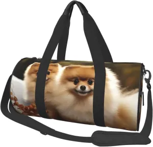 Travel Duffel Bag Cute Pomeranian Weekender Overnight Bag For Men Women Large Capacity Sports Gym Bag Canvas Carry On Tote Bags For Travel Yoga