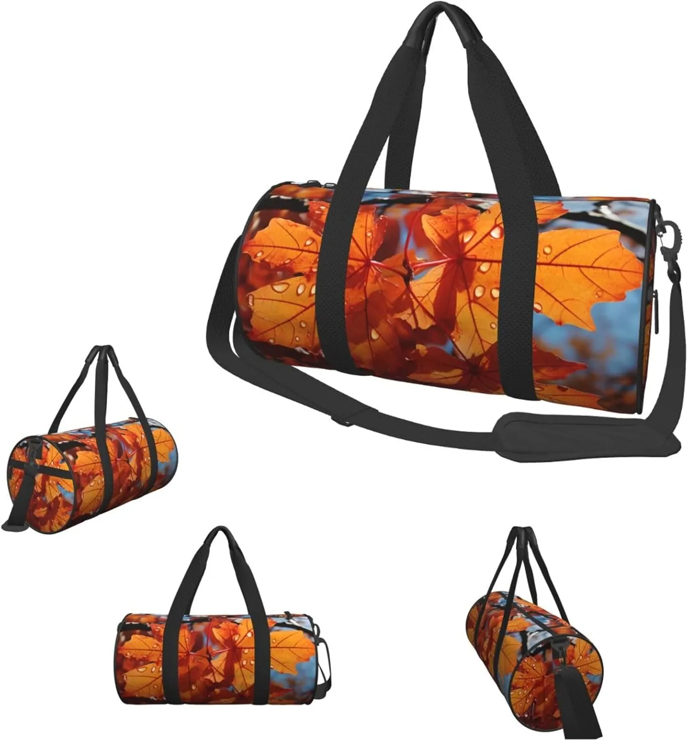 Travel Duffel Bag Fall Maple Leafs Weekender Overnight Bag For Men Women Large Capacity Sports Gym Bag Canvas Carry On Tote Bags For Travel Yoga
